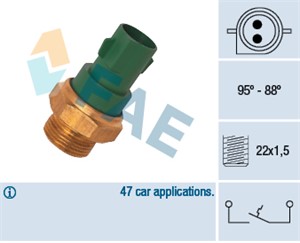 Temperaturbryter, radiator ventilator, FORD, 211 611 703, 6146108, 6146110, 6168439, 6169113, 6496665, 7001608, 85 AB 8B607 A3A, 85 AB 8