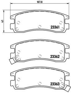 Bremseklosser sett, Bakaksel, BUICK,CADILLAC,CHEVROLET,MITSUBISHI,OLDSMOBILE,OPEL,PONTIAC,VAUXHALL, 12510016, 12510037, 12510048, 160593