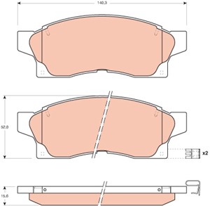 Bremseklosser sett, Framaksel, TOYOTA MR2 II, 04465-17030, 04465-17040, 04465-17060, 04491-17110