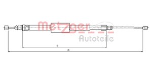 Kabel, parkeringsbremse, Bak, Bakre venstre, Høyre bak, Høyre, Venstre, RENAULT MEGANE Coupé-Cabriolet II, 8200 247 042