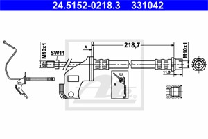 Bremseslange, Venstre bakaksel, OPEL,VAUXHALL, 13116133, 13334947, 5 62 178, 55 62 249
