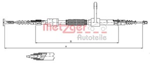 Kabel, parkeringsbremse, Bak, Bakre venstre, Venstre, ALFA ROMEO 147, 0000046542828, 46542828, 46847297