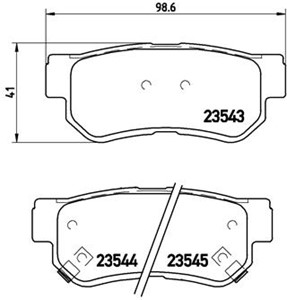 Bremseklosser sett, Bakaksel, HYUNDAI,KIA,SSANGYONG, 4841321B10, 5830217A00, 583021CA00, 583021CA10, 583021FA50, 583021FE00, 5830226A00,