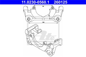 Holder, bremseklave, Framaksel, AUDI,SEAT, 4B0 615 125 B
