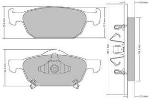 Bremseklosser sett, Framaksel, HONDA ACCORD VIII, ACCORD Kombi VIII, 45022-TL1-G00, 45022-TL1-G01