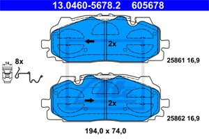 Bremseklosser sett, Framaksel, AUDI,VW, 4K0 698 151 C, 4K0 698 151, 4KE 698 151 F, 4KE 698 151 H, 4M0 698 151 AA, 4M0 698 151 AJ, 4M0 69