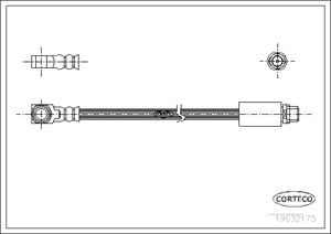 Bremseslange, Høyre bakaksel, FORD MONDEO Turnier II, 1051091, 1071940, 97BG2C338AA, 97BG2C338AB