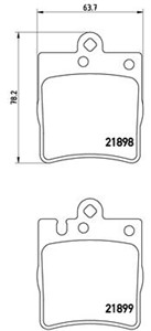 Bremseklosser sett, Bakaksel, MERCEDES-BENZ, 0024205220, 0034202820, 00342028200090, 0034205220, 0054201920, A0024205220, A0034202820, A