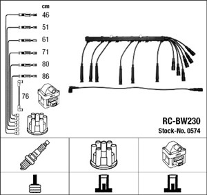 Tennledningssett, BMW 3 [E30], 5 [E28], 7 [E23], 1 705 714, 1 710 631, 12 12 1 705 714, 12 12 1 710 631, 1705714