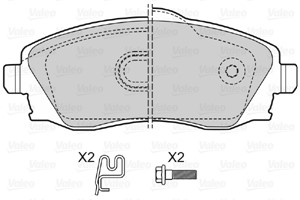 Bremseklosser sett, Framaksel, OPEL,VAUXHALL, 1605081, 1605092, 1605964, 1605974, 9200108, 93 370 275, 93172261, 93176114, 93184269, 933