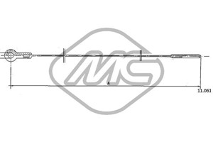 Gasskabel, VW KAEFER, 111 721 555C, 111721555C