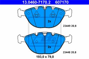 Bremseklosser sett, Framaksel, BMW X5 [E53], 34 11 6 756 350, 34 11 6 761 282