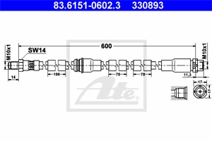 Bremseslange, Framaksel, BMW X5 [E70], X6 [E71, E72], 34 30 6 778 260