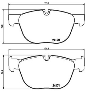 Bremseklosser sett, Framaksel, BMW X4 [F26], X5 [E70, F15, F85], X6 [E71, E72, F16, F86], 34112413038, 34112413052, 34112413068, 3411407
