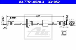 Bremseslange, Framaksel, BMW X3 [E83], 34 30 3 411 443
