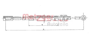 Kabel, parkeringsbremse, Foran, CITROËN,FIAT,PEUGEOT, 0000004359202, 4359202, 4745.52, ZF4359202