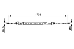 Kabel, parkeringsbremse, Høyre, Venstre, CITROËN C3 II, C3 Skåp/halvkombi II, DS3, DS3 Cabriolet, DS DS 3, DS 3 Cabriolet, 4746 58, 96 7