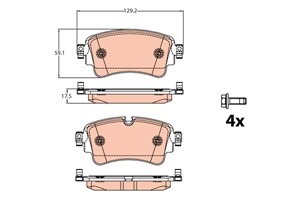 Bremseklosser sett, Bakaksel, AUDI, 8W0 698 451 F, 8W0 698 451 G, 8W0 698 451 H, 8W0 698 451 J, 8W0 698 451 K, 8W0 698 451 L