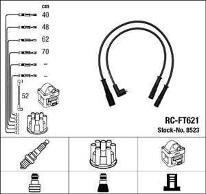 Tennledningssett, FIAT PANDA, PANDA Skåp/halvkombi, RITMO, TIPO, UNO, LANCIA Y10, 76 91 32 7, 7691327