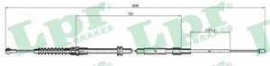 Kabel, parkeringsbremse, Bak, Høyre, Venstre, VW CADDY Minibus, minivan III, CADDY Skåp/stor limousine III, 2K3609721B, 2K3609721C