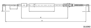 Kabel, parkeringsbremse, Bak, Høyre, Venstre, CITROËN C4 I, C4 Coupé, PEUGEOT 307, 4745.T3, 9636664680