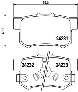 Bremseklosser sett, Bakaksel, ACURA,HONDA, 06430S0KJ01, 06430S0NJ00, 06430S2XJ00, 06430S3NJ00, 06430S7AJ00, 06430S7S000, 06430S9A010, 06