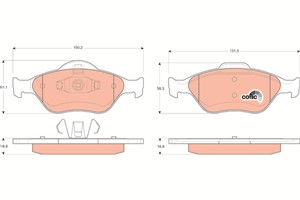 Bremseklosser sett, Framaksel, FORD,MAZDA, 1101462, 1101463, 1101464, 1128463, 1145299, 1206064, 1236880, 1355950, 1359884, 1521328, 178
