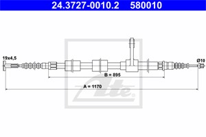 Kabel, parkeringsbremse, Høyre bak, ALFA ROMEO 147, 46542755