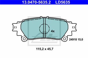 Bremseklosser sett, Bakaksel, LEXUS RX, TOYOTA PRIUS C, PRIUS PLUS, 04466-47070, 04466-48130, 04466-48140