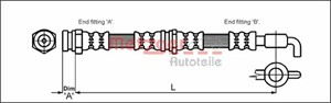 Bremseslange, Foran høyre, Foran venstre, MAZDA, B455-43-980, B455-43-980A, B455-43-980B