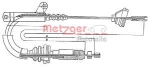 Kabel, parkeringsbremse, Bak, Venstre, VOLVO 740, 740 Kombi, 760, 760 Kombi, 940, 940 Kombi, 940 Kombi II, 960, 960 Kombi, 13877873, 353