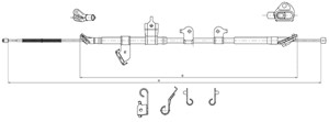 Kabel, parkeringsbremse, Høyre bak, TOYOTA RAV 4 III, 46420-42140