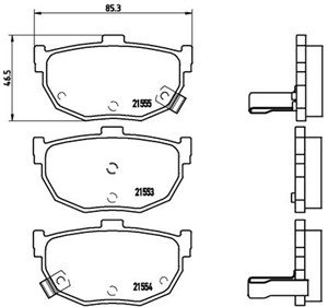 Bremseklosser sett, Bakaksel, HYUNDAI,KIA,NISSAN, 1V0T2648Z, 4406008E91, 4406061E92, 4406061E94, 4406065E90, 4406065E91, 4406086E90, 440