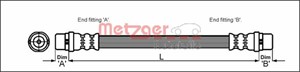 Bremseslange, Foran høyre, Foran venstre, AUDI 100 C4 Avant, 100 C4 Sedan, A6 C4, A6 C4 Avant, 4A0 611 707