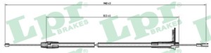 Kabel, parkeringsbremse, Bak, Venstre, MERCEDES-BENZ, 2034200285
