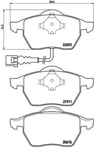 Bremseklosser sett, Framaksel, SEAT TOLEDO II, VW BORA I, BORA Variant, 1J0698151K, 1J0698151L, 1J0698151M, 3A0615116A, 3A0615116B, 3A06