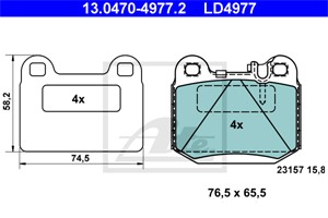 Bremseklosser sett, Bakaksel, MERCEDES-BENZ M-KLASS [W163], 163 420 07 20, 163 420 09 20, 163 420 11 20, A 163 420 07 20, A 163 420 09 2