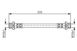 Bremseslange, Bakaksel, Innvendig, framaksel, Høyre eller venstre, HYUNDAI,MITSUBISHI, MB058592, MB238160, MB238169, MB857556, MR129776,