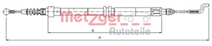 Kabel, parkeringsbremse, Bak, Høyre, Venstre, VW TRANSPORTER Buss IV, TRANSPORTER Flak/chassi IV, TRANSPORTER Skåp IV, 7D0 609 701A, 7D0