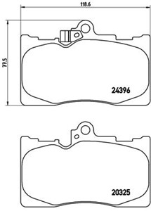 Bremseklosser sett, Framaksel, LEXUS GS, IS III, RC, 0446503410, 0446522340, 0446530400, 044653040079, 044653041079, 0446530430, 0446530
