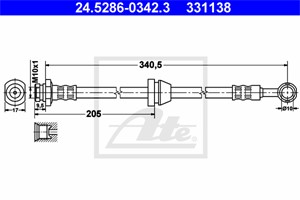 Bremseslange, Framaksel, CHEVROLET AVEO / KALOS Halvkombi, AVEO / KALOS Sedan, DAEWOO KALOS, KALOS Sedan, 96534545