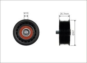 Strammerull, kilerem med ribber, AUDI,SKODA,VW, 022 145 299 C, 022 145 299 H, 022 145 299 L, 022145299C, 022145299H, 022145299L