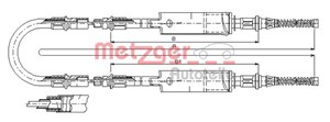 Kabel, parkeringsbremse, Bak, FORD TRANSIT Buss, TRANSIT Flak/chassi, TRANSIT Skåp, TRANSIT TOURNEO Buss, 6658706, 92VR2853AD