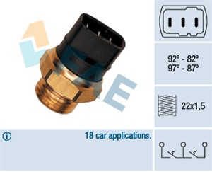 Temperaturbryter, radiator ventilator, VW TRANSPORTER Buss III, TRANSPORTER Flak/chassi III, TRANSPORTER Skåp III, 0274 965, 1592945, 25