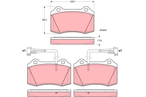 Bremseklosser sett, Framaksel, ALFA ROMEO GTV, SPIDER, FIAT COUPE, 0000009950812, 77362227, 9947643, 9950812