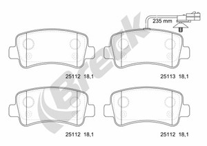 Bremseklosser sett, Bakaksel, NISSAN,OPEL,RENAULT,VAUXHALL, 4406000Q0G, 4406000Q0H, 4406000Q0L, 4406000Q0M, 4406000Q1J, 4406000Q1K, 4406