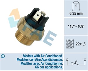 Temperaturbryter, radiator ventilator, LAND ROVER,MERCEDES-BENZ,SAAB, 002 545 79 34, 40 86 724, 85 72 331, 8D0 121 101 K, 8D0 121 251 C,