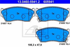 Bremseklosser sett, Framaksel, NISSAN 100NX, SUNNY III, SUNNY Hatchback III, SUNNY Liftback III, 41060-50Y94, 41060-62C90, 41060-63C90,
