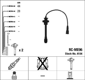 Tennledningssett, Til sylinder 1, CHRYSLER,MITSUBISHI, 0000927101, 0000927601, 156703, A0000927101, A0000927601, MD 334 043, MD338624
