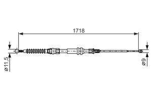 Kabel, parkeringsbremse, Høyre, Venstre, VW CADDY Minibus, minivan III, CADDY Skåp/stor limousine III, 2K0 609 721 C, 2K0 609 721 D, 2K